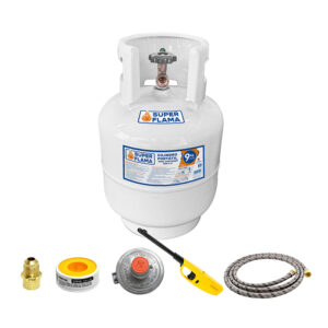 Tanque De Gas Super Flama 9 Kg Cilindro Portátil Para Gas con Válvula + KIT de instalación