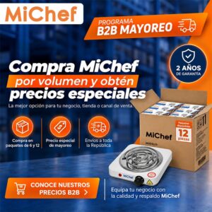 Caja Master MiChef HAT-1R-B con 12 Parrillas Eléctricas blancas de 1 Resistencia de 110 V